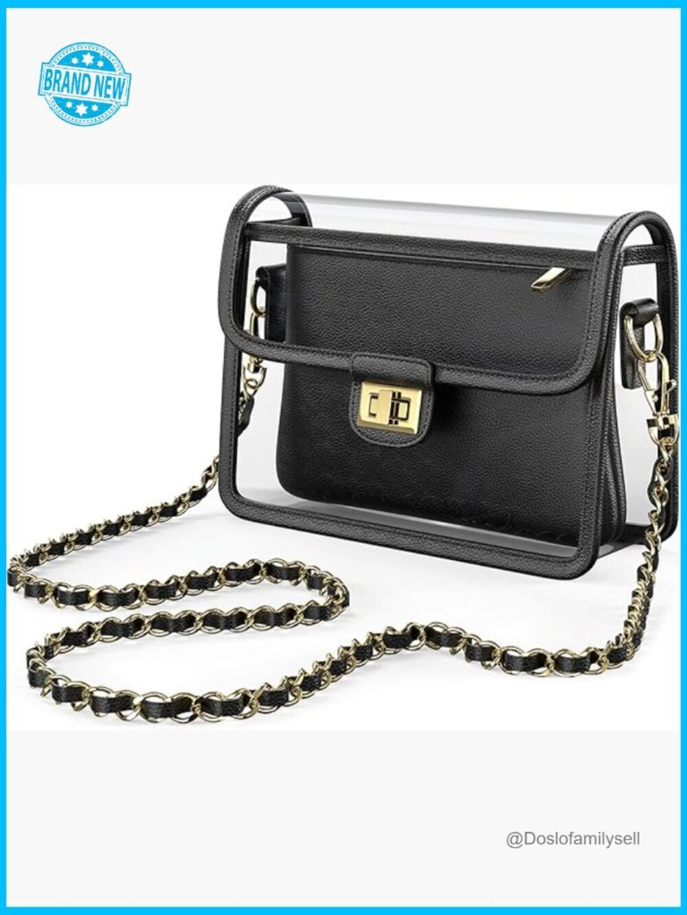 Clear Crossbody Purse Stadium Approved 7.25"x5.25" UV TPU Luxury Bag with